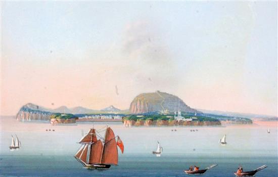 19th century Neapolitan School Isola di Nisita; Procita; Capri and Ischia overall 7.25 x 9.5in.
